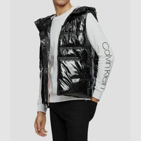 Calvin Klein Mens Black Puffer Hooded 